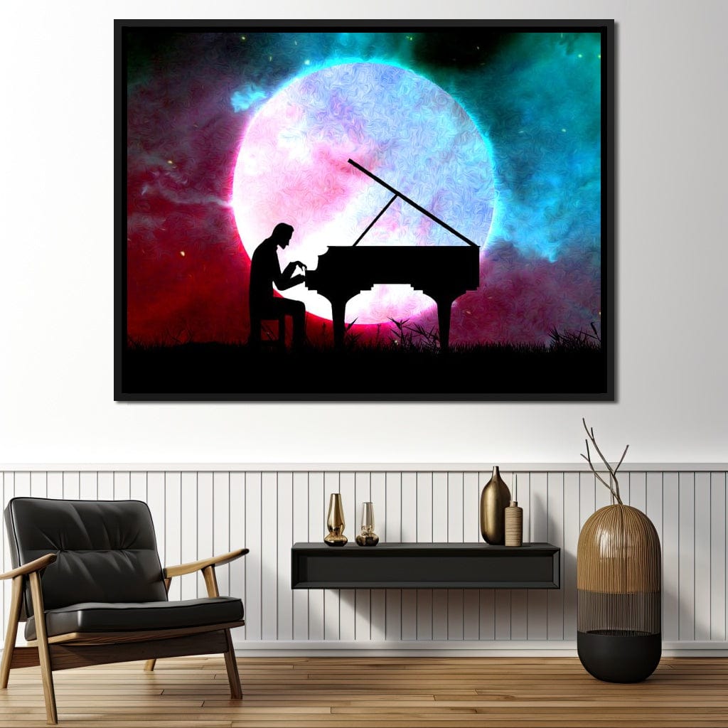 Space Pianist Canvas Wall Art