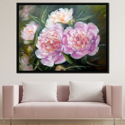 Blooming Peonies Canvas Wall Art