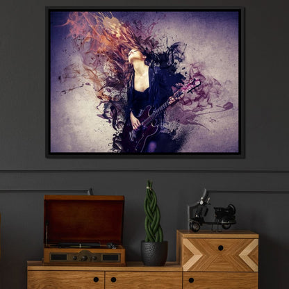 Guitar Splash Canvas Wall Art
