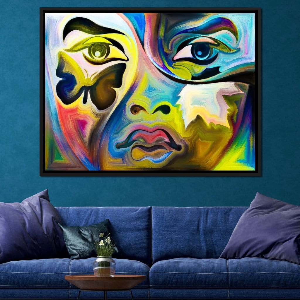 Multicolored Artistic Abstraction Canvas Wall Art