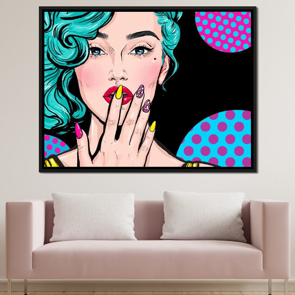 Pop Art Lady Canvas Wall Art