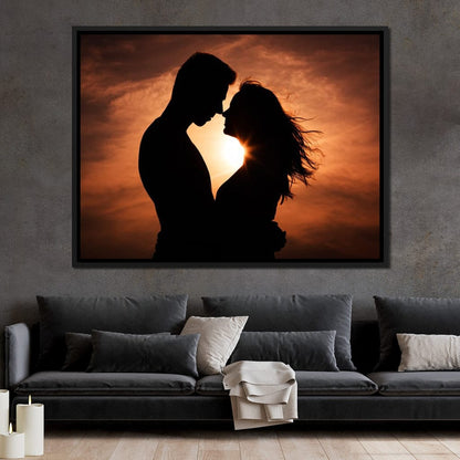 Couple by the Sunset Canvas Wall Art