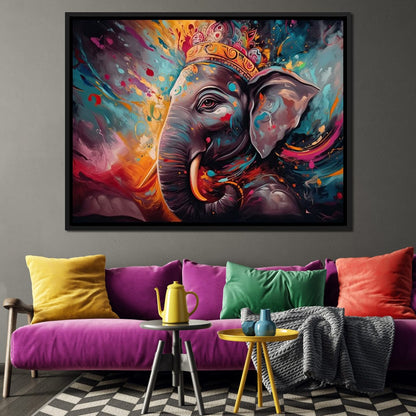 Ganesh Color Splash Canvas Wall Art