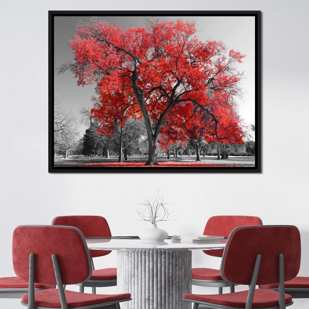 Big Red Tree Canvas Wall Art