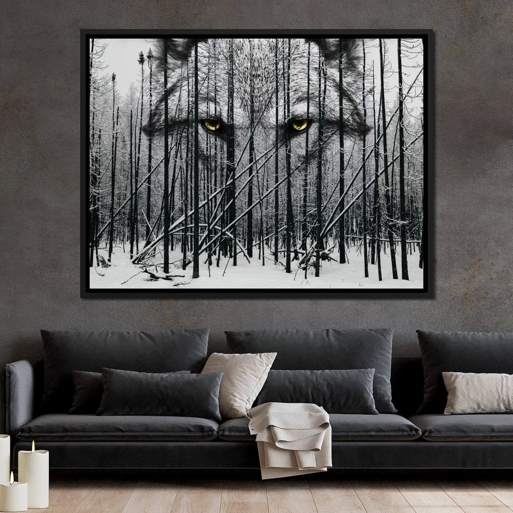 Wolf Winter Woods Canvas Wall Art