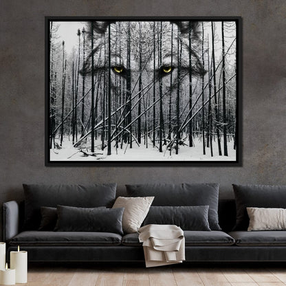 Wolf Winter Woods Canvas Wall Art
