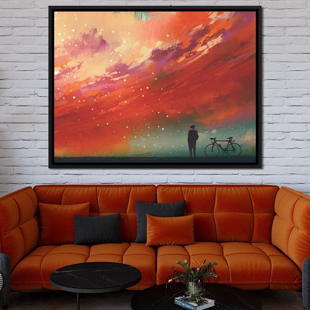 Admiring The Red Clouds Canvas Wall Art
