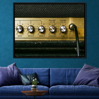 Vintage Electric Guitar Amplifier Canvas Wall Art