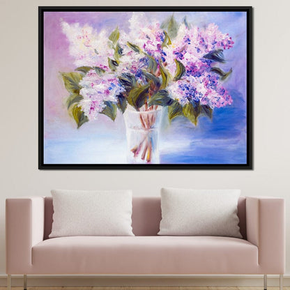 Lilacs in a Vase Canvas Wall Art