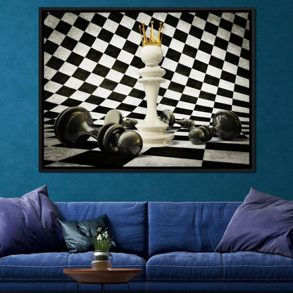 Chessboard King Canvas Wall Art