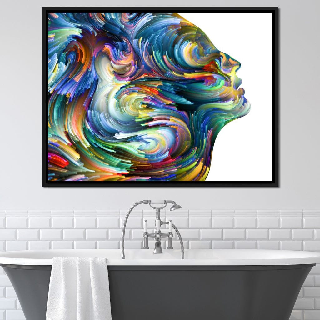 Colored Visage Profile Canvas Wall Art