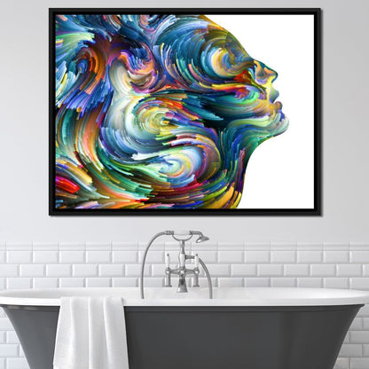 Colored Visage Profile Canvas Wall Art