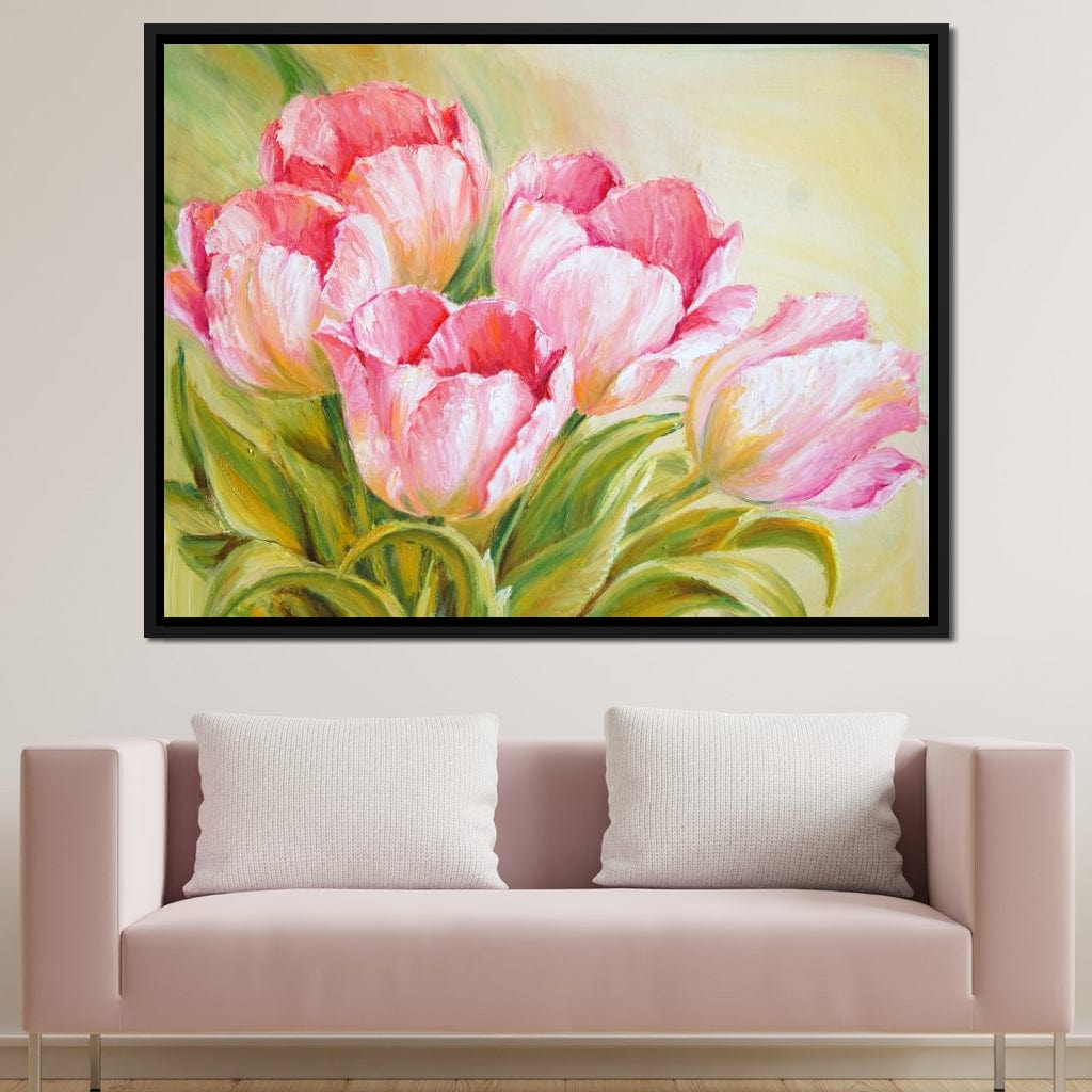 Pink Tulips Canvas Wall Art