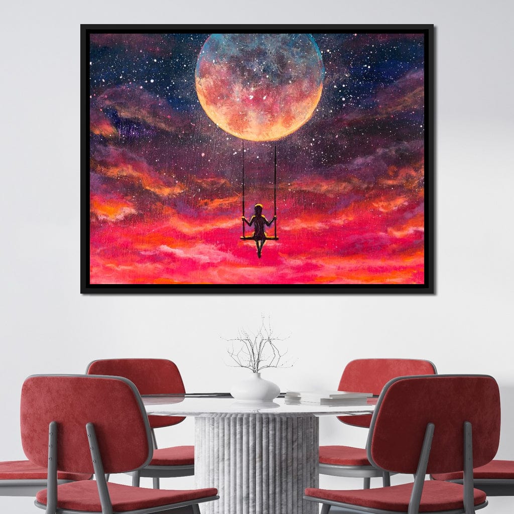 Moon Swing Canvas Wall Art