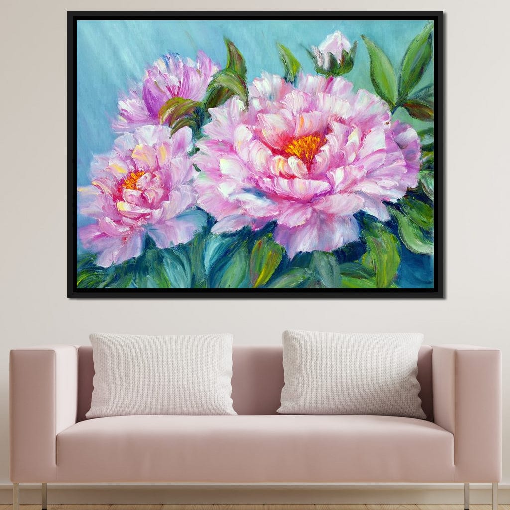 Asian Peonies Canvas Wall Art
