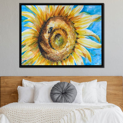 Golden Sunflower Canvas Wall Art