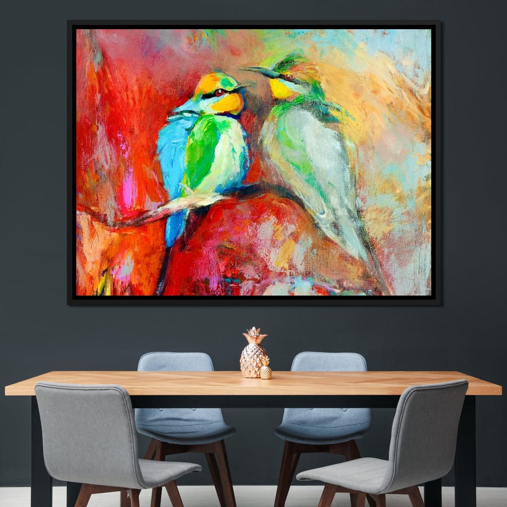 Blue-Tailed Birds Canvas Wall Art