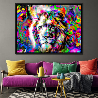 Psychedelic Lion Canvas Wall Art
