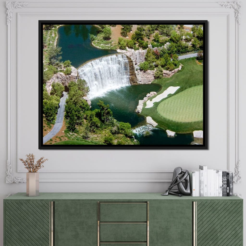 Waterfall on Golf Course Canvas Wall Art