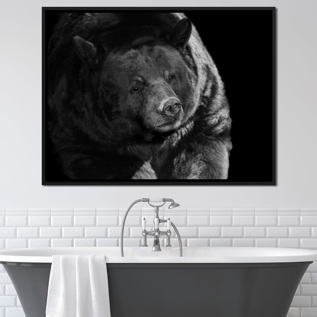 Black and White Bear Canvas Wall Art