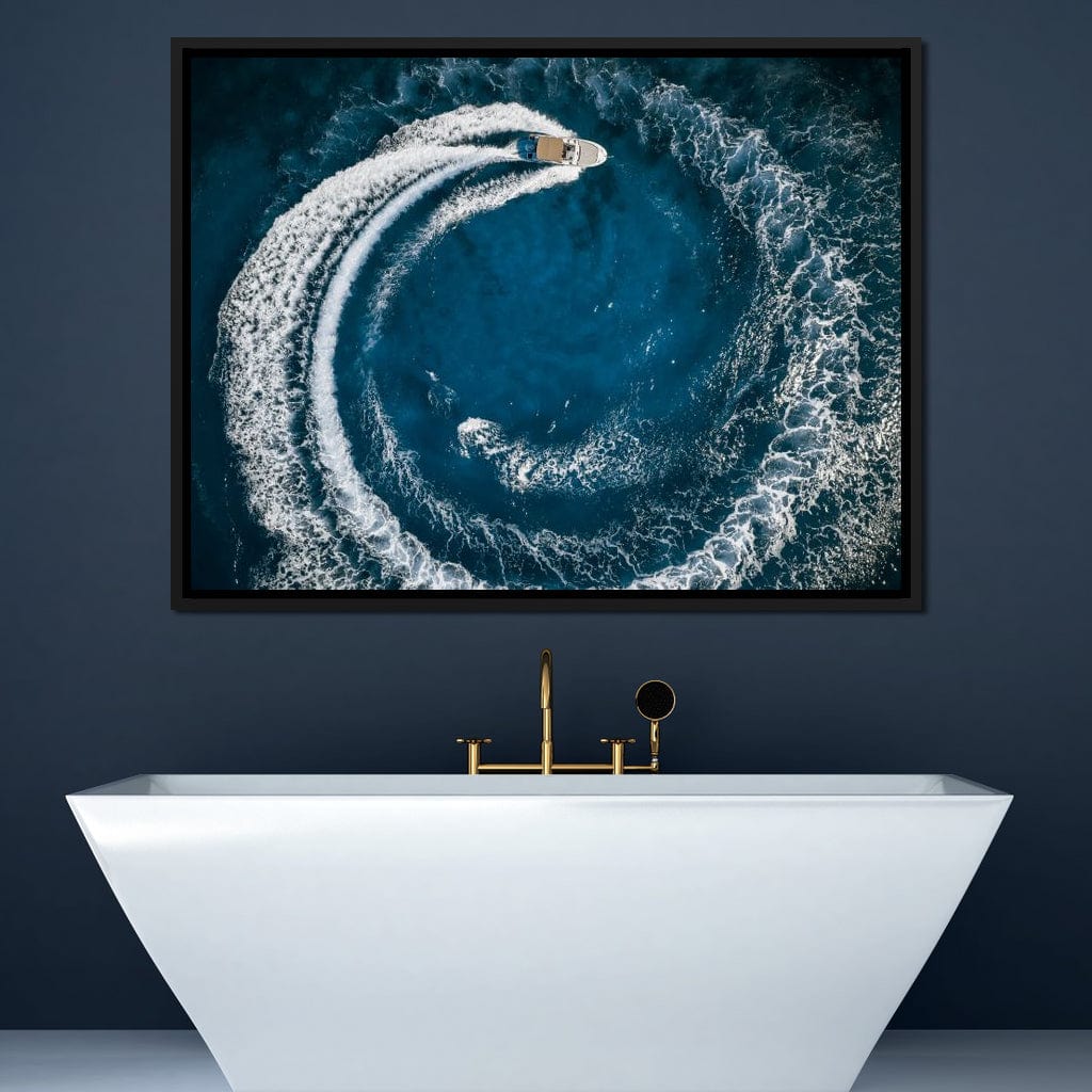 Boat Circle Canvas Wall Art
