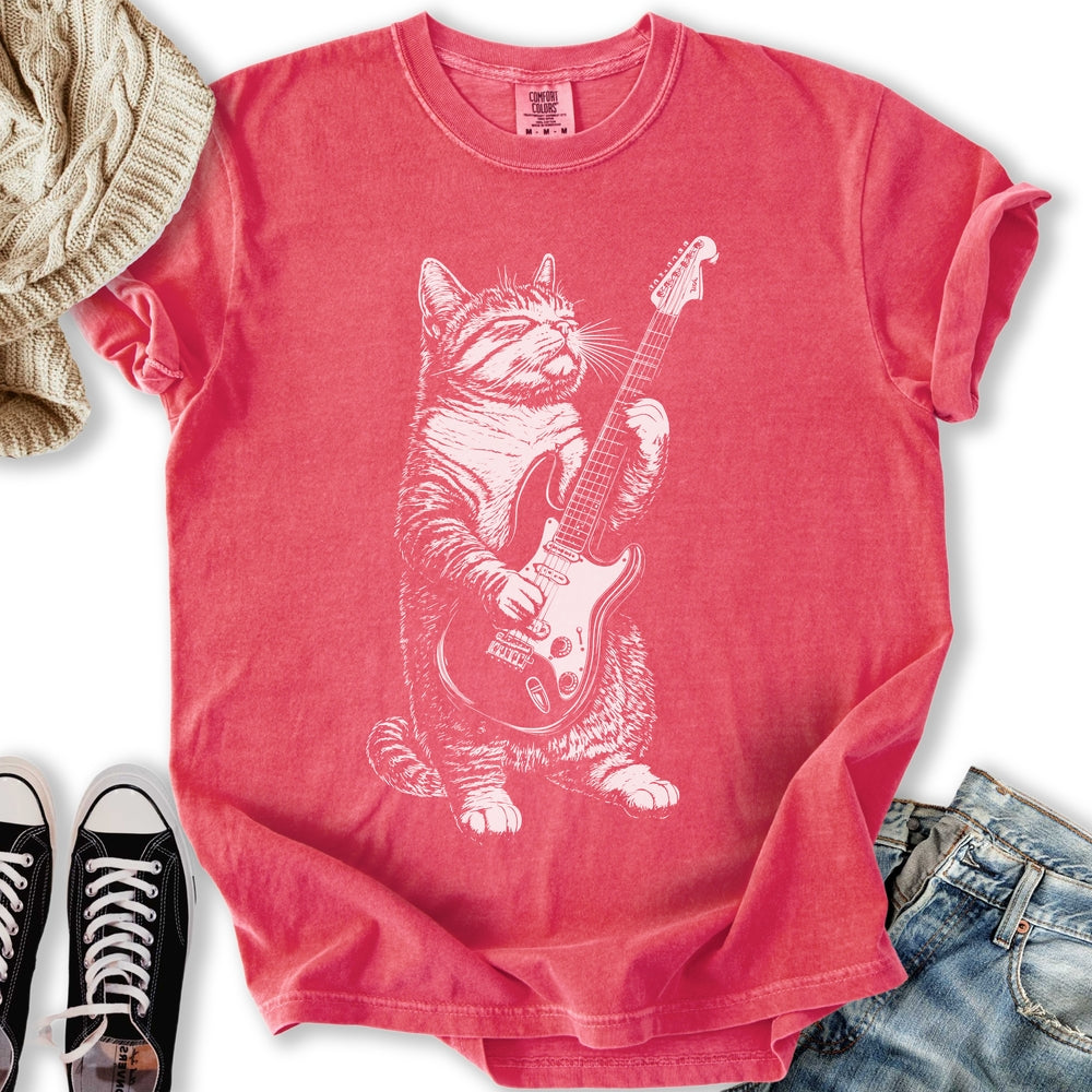 Electric Guitar Cat Relaxed Tee