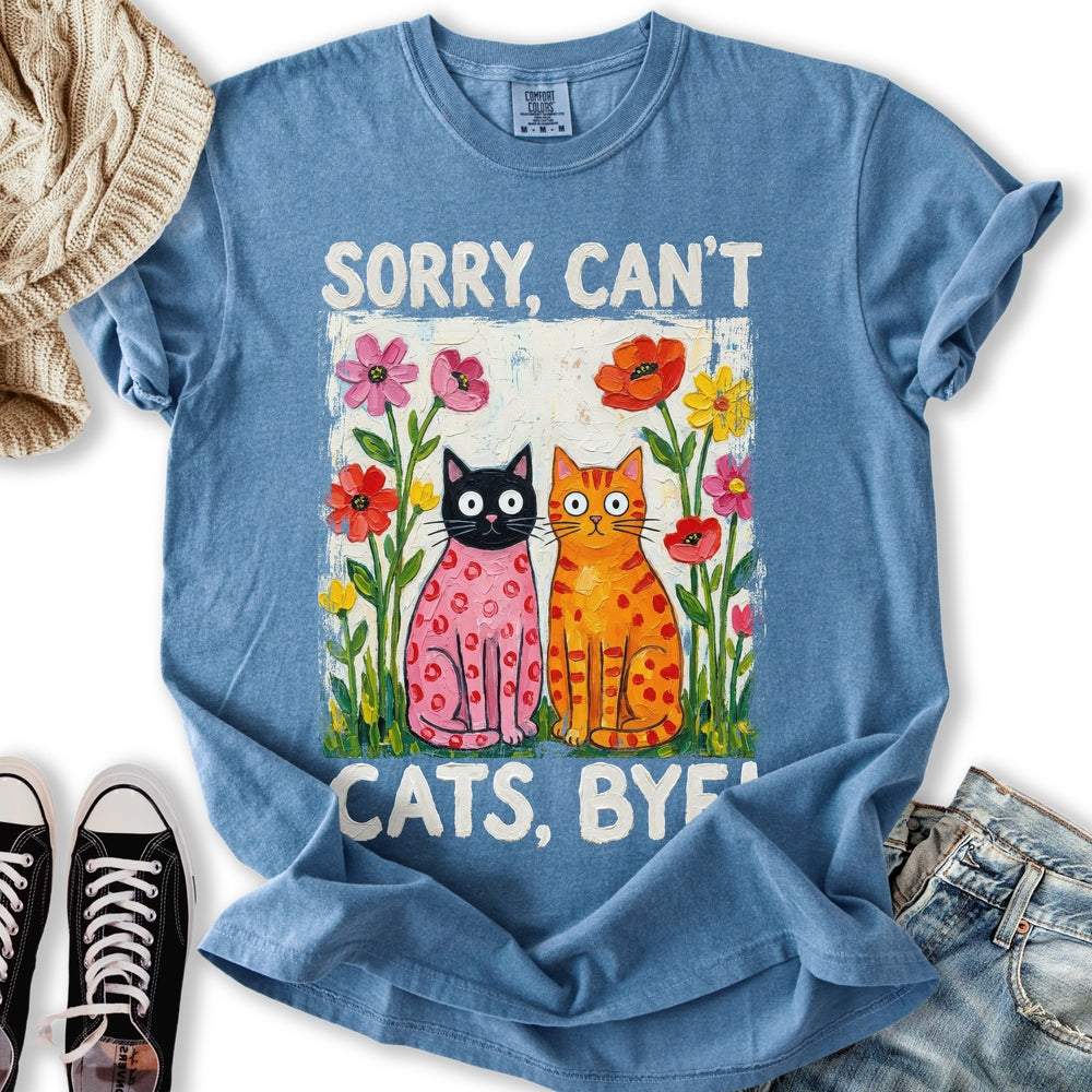 Sorry Can't Cats Relaxed Tee