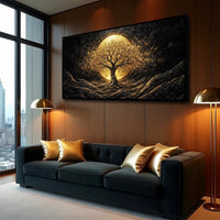 The Luminous Golden Tree Wall Art