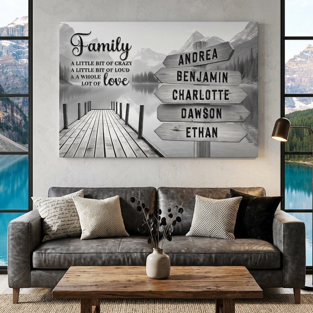 Family A Whole Lot Of Love Grey Wall Sign