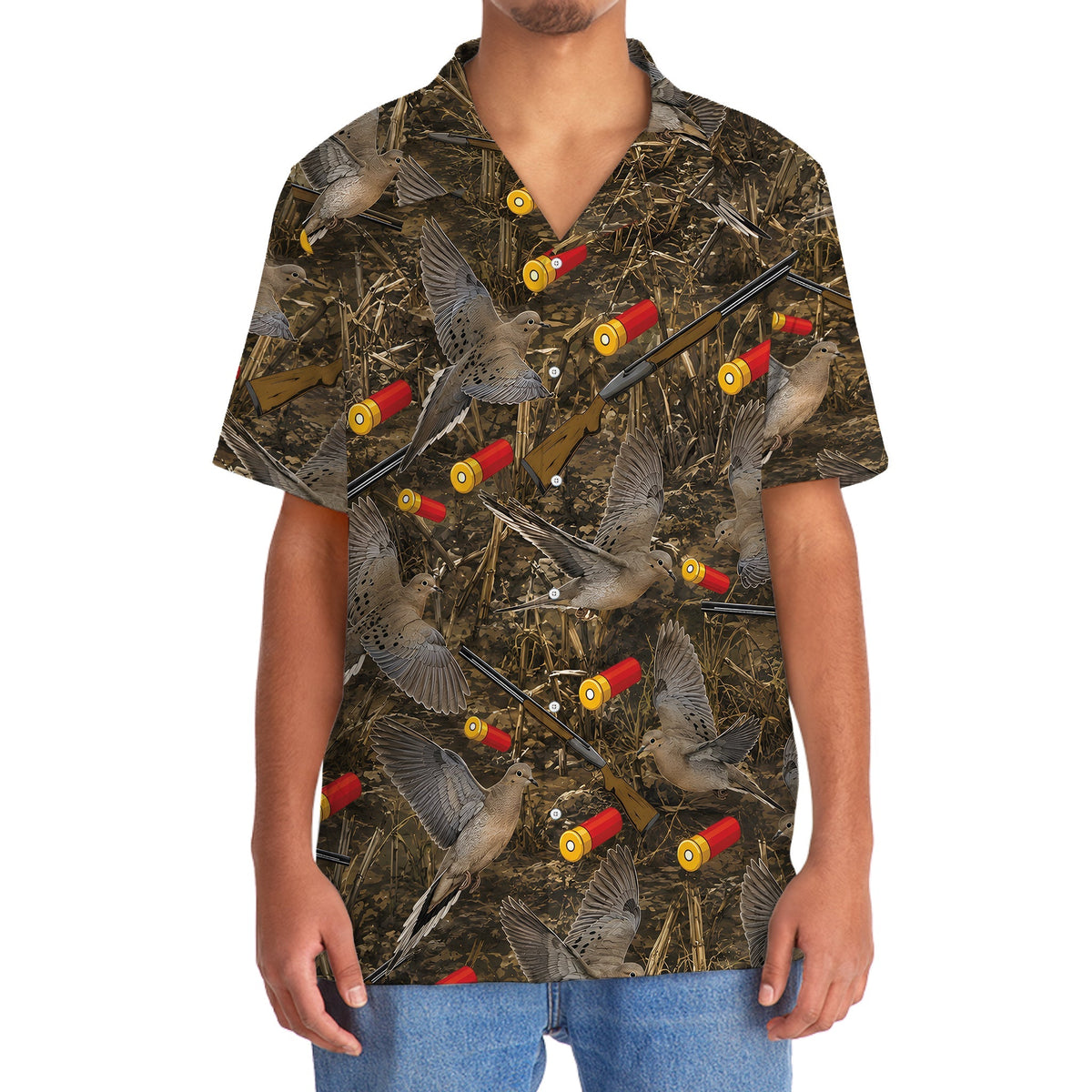 Vintage Camouflage Dove Hunting Hawaiian Shirt
