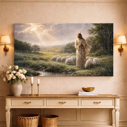 Jesus With His Flock Faith Wall Art