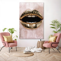 Golden Lips Wall Art
