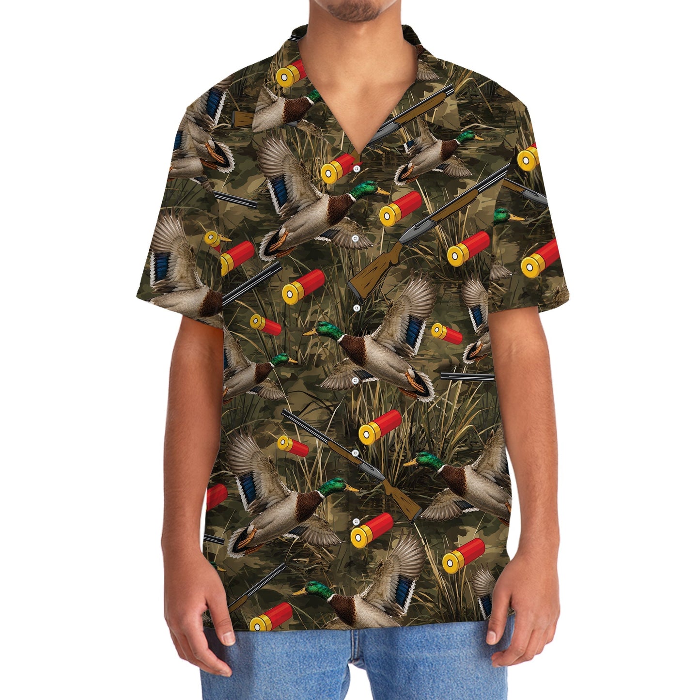 Vintage Camouflage Duck Hunting Hawaiian Shirt