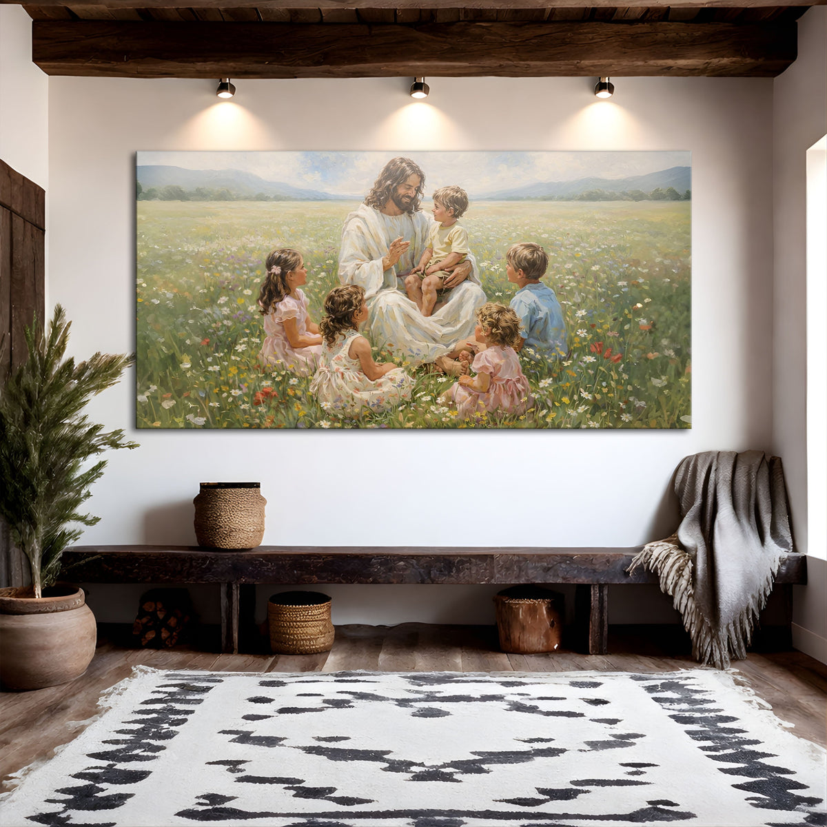 Jesus And The Children Faith Wall Art
