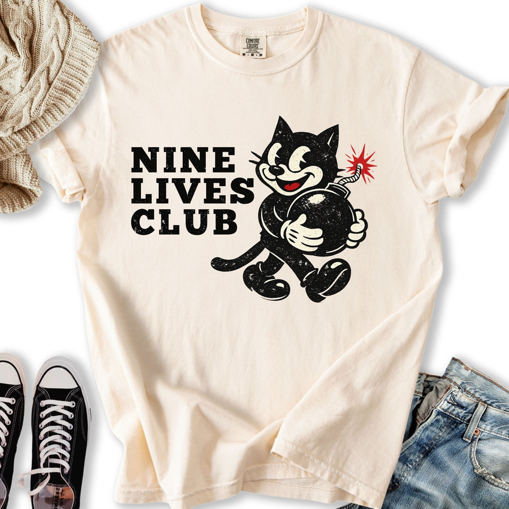 Vintage Nine Lives Club Relaxed Tee