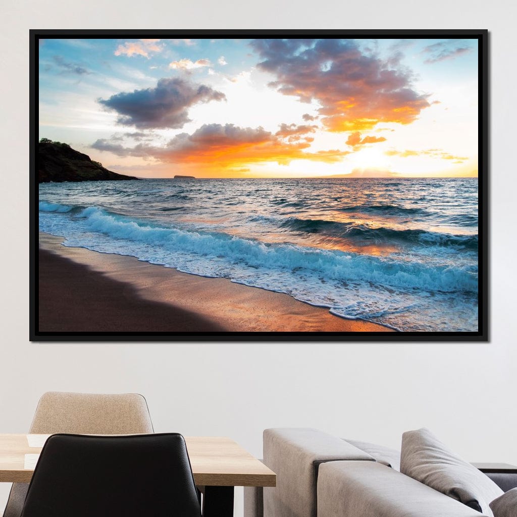 Maui Black Sand Beach Canvas Wall Art