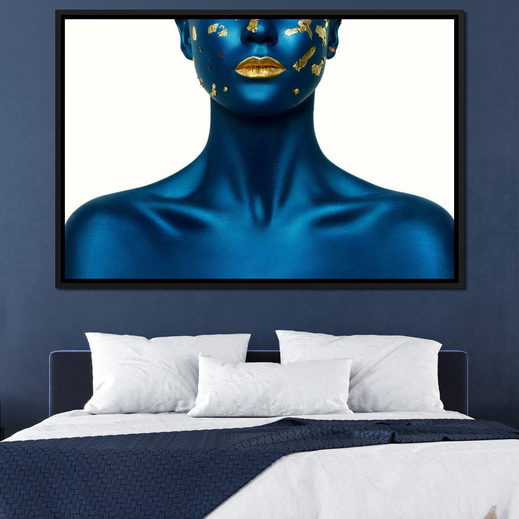 Blue Body Paint Canvas Wall Art