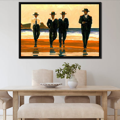 Men's On The Beach Canvas Wall Art