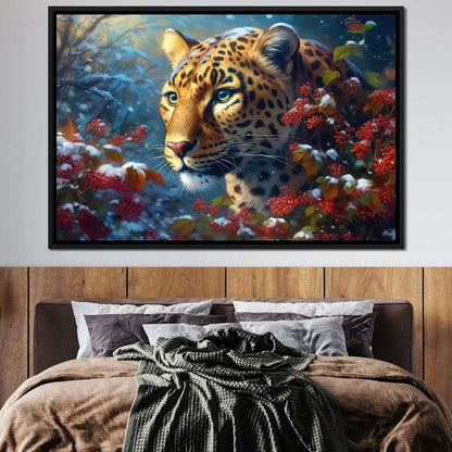 Winter Jaguar Canvas Wall Art