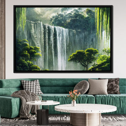 Waterfall in the Jungle Canvas Wall Art