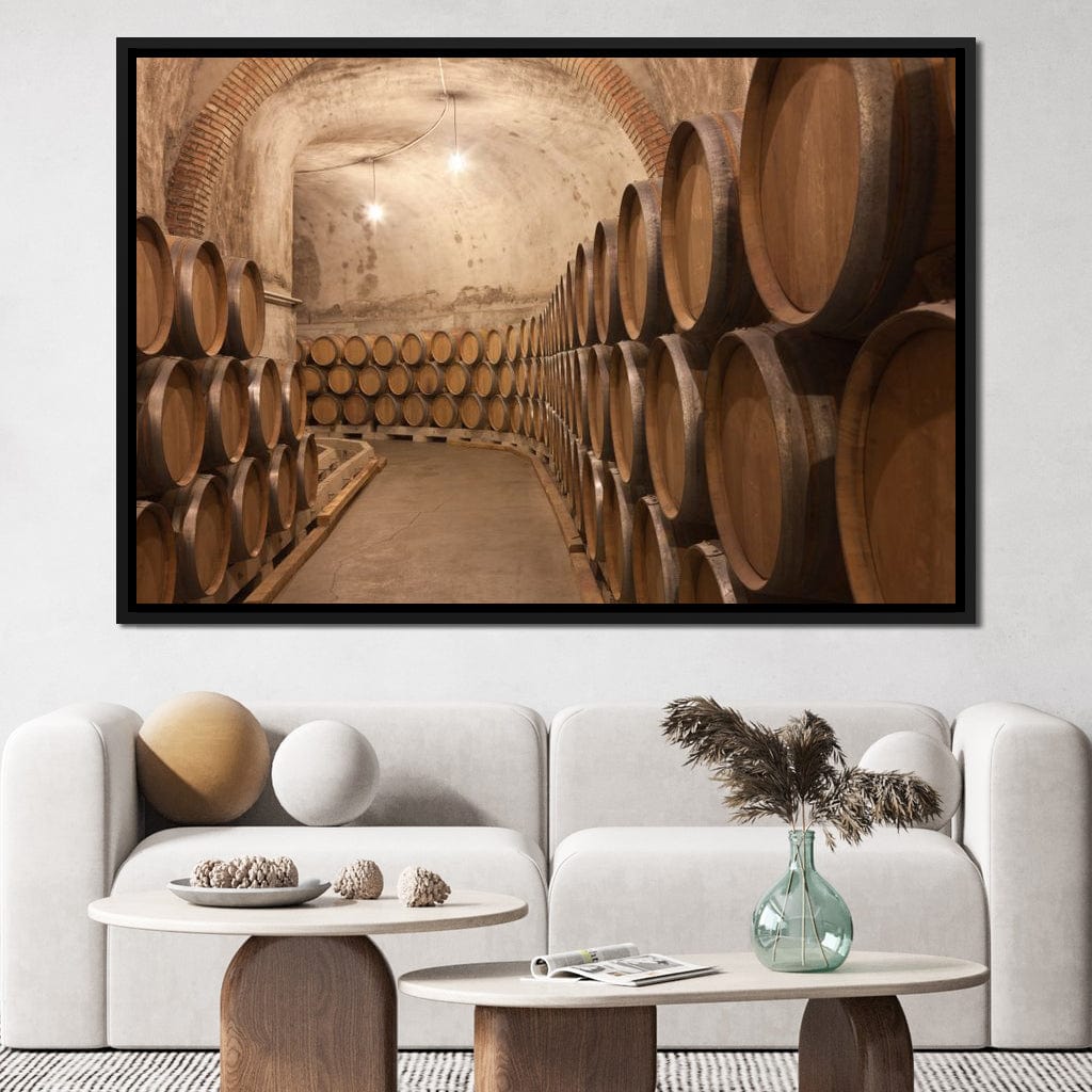 Barrels of Wine Canvas Wall Art