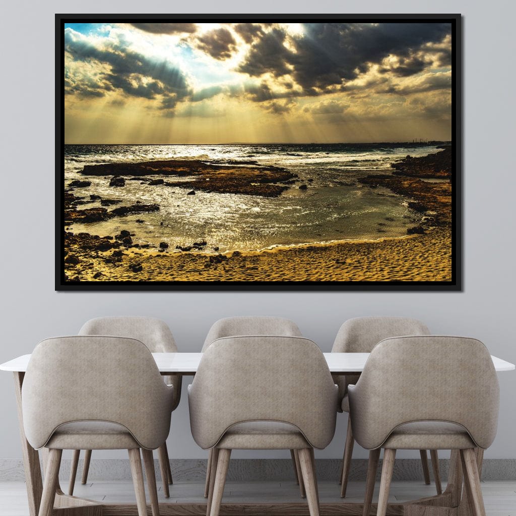 Sunrays Beach Canvas Wall Art