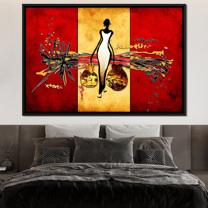 African Silhouette Canvas Wall Art
