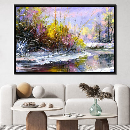 Winter Stream Canvas Wall Art