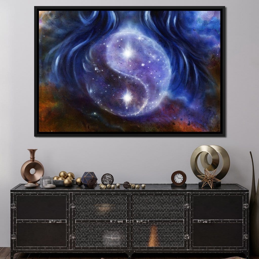 Yin Yang Stars Canvas Wall Art