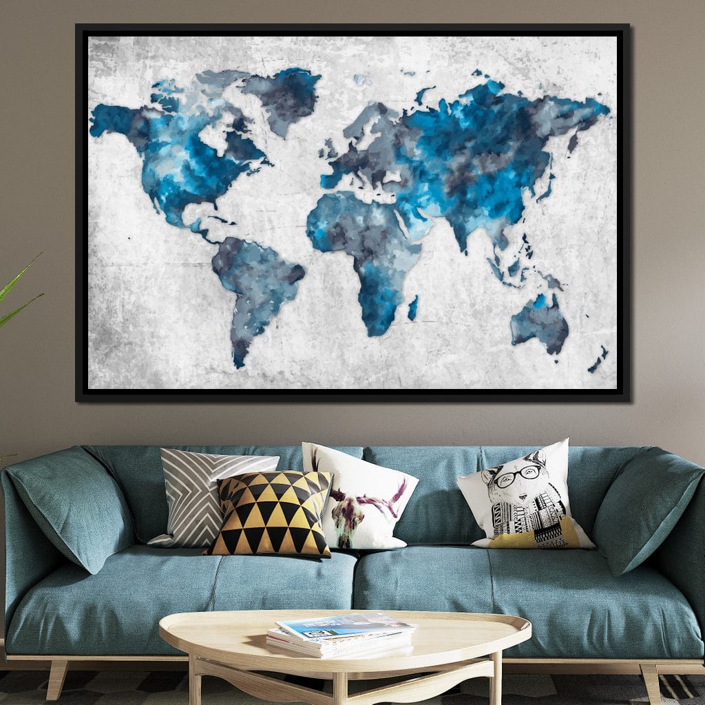 World Map 2 - Mateo Canvas Wall Art