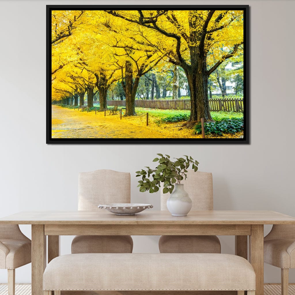 Yellow Ginkgo Trees Canvas Wall Art