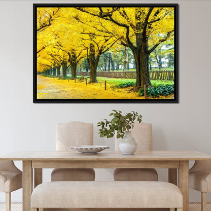 Yellow Ginkgo Trees Canvas Wall Art