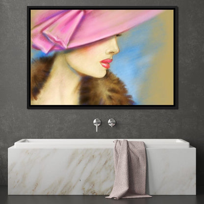Pink Hat Fashion Canvas Wall Art