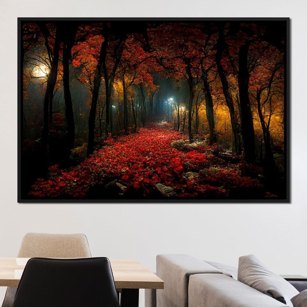 Beautiful Forest at Night Canvas Wall Art